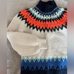 Anthropologie Black and Cream Knit Sweater